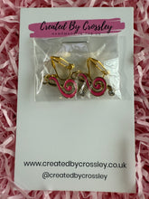 Load image into Gallery viewer, Pink Treble Clef Clip On Earrings
