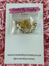 Load image into Gallery viewer, White Lightning Bolt Clip On Earrings
