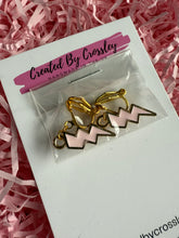 Load image into Gallery viewer, Pink Lightning Bolt Clip On Earrings
