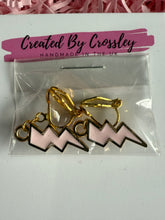 Load image into Gallery viewer, Pink Lightning Bolt Clip On Earrings
