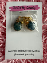 Load image into Gallery viewer, Blue Shell Clip On Earrings
