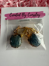 Load image into Gallery viewer, Blue Shell Clip On Earrings
