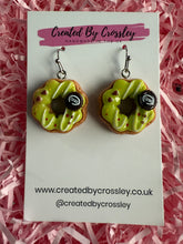 Load image into Gallery viewer, Green Doughnut Charm Earrings
