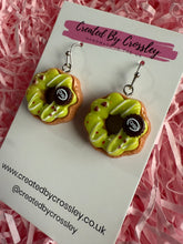 Load image into Gallery viewer, Green Doughnut Charm Earrings
