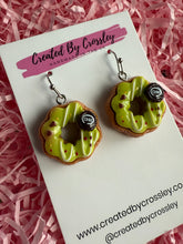 Load image into Gallery viewer, Green Doughnut Charm Earrings
