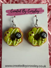 Load image into Gallery viewer, Green Doughnut Charm Earrings
