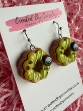 Load image into Gallery viewer, Green Doughnut Charm Earrings
