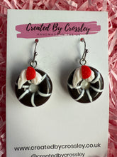 Load image into Gallery viewer, Brown Doughnut Charm Earrings
