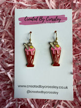 Load image into Gallery viewer, Red Milkshake Charm Earrings
