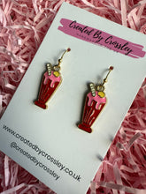 Load image into Gallery viewer, Red Milkshake Charm Earrings
