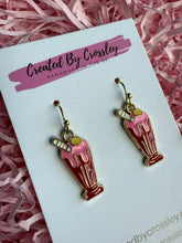 Load image into Gallery viewer, Red Milkshake Charm Earrings
