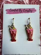 Load image into Gallery viewer, Red Milkshake Charm Earrings
