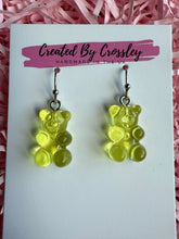 Load image into Gallery viewer, Yellow Gummy Bear Charm Earrings

