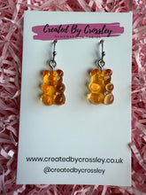 Load image into Gallery viewer, Orange Gummy Bear Charm Earrings
