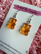 Load image into Gallery viewer, Orange Gummy Bear Charm Earrings
