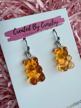 Load image into Gallery viewer, Orange Gummy Bear Charm Earrings
