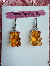 Load image into Gallery viewer, Orange Gummy Bear Charm Earrings
