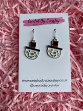Load image into Gallery viewer, Smiling Snowman Charm Earrings
