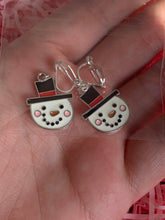 Load image into Gallery viewer, Smiling Snowman Clip On Earrings
