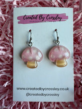 Load image into Gallery viewer, Pink Mushroom Charm Earrings
