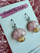 Load image into Gallery viewer, Pink Mushroom Charm Earrings

