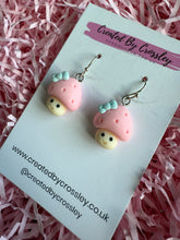 Load image into Gallery viewer, Pink Mushroom Charm Earrings
