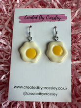 Load image into Gallery viewer, 3D Fried Egg Charm Earrings
