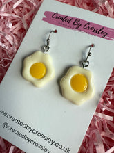 Load image into Gallery viewer, 3D Fried Egg Charm Earrings
