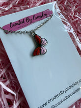 Load image into Gallery viewer, Red Pink Butterfly Charm Necklace
