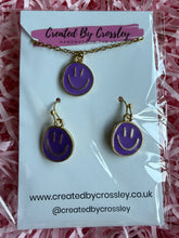 Load image into Gallery viewer, Purple Happy Face Jewellery Set
