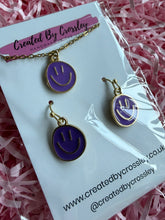 Load image into Gallery viewer, Purple Happy Face Jewellery Set
