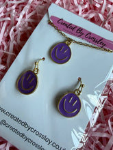 Load image into Gallery viewer, Purple Happy Face Jewellery Set
