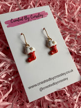Load image into Gallery viewer, Mini Christmas Stocking Charm Earrings
