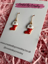 Load image into Gallery viewer, Mini Christmas Stocking Charm Earrings
