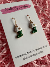 Load image into Gallery viewer, Mini Christmas Stocking Charm Earrings
