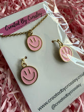 Load image into Gallery viewer, Light Pink Happy Face Jewellery Set
