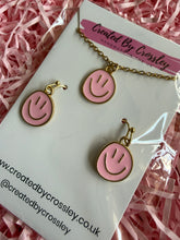 Load image into Gallery viewer, Light Pink Happy Face Jewellery Set
