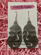Load image into Gallery viewer, Black Shimmer Face Resin Earrings

