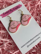 Load image into Gallery viewer, Pink Cowboy Hat Charm Earrings
