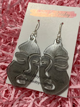 Load image into Gallery viewer, Black Shimmer Face Resin Earrings
