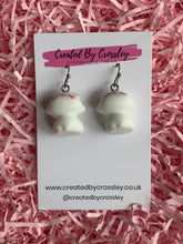 Load image into Gallery viewer, White Cat Charm Earrings
