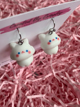 Load image into Gallery viewer, White Cat Charm Earrings
