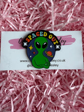 Load image into Gallery viewer, “Spaced Out” Space Alien Pin Badge
