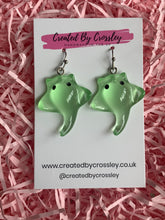 Load image into Gallery viewer, Green Sting Ray Charm Earrings
