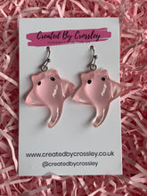 Load image into Gallery viewer, Pink Sting Ray Charm Earrings
