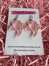 Load image into Gallery viewer, Pink Sting Ray Charm Earrings
