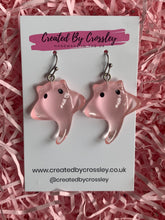 Load image into Gallery viewer, Pink Sting Ray Charm Earrings
