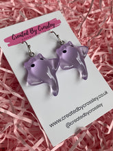Load image into Gallery viewer, Purple Sting Ray Charm Earrings

