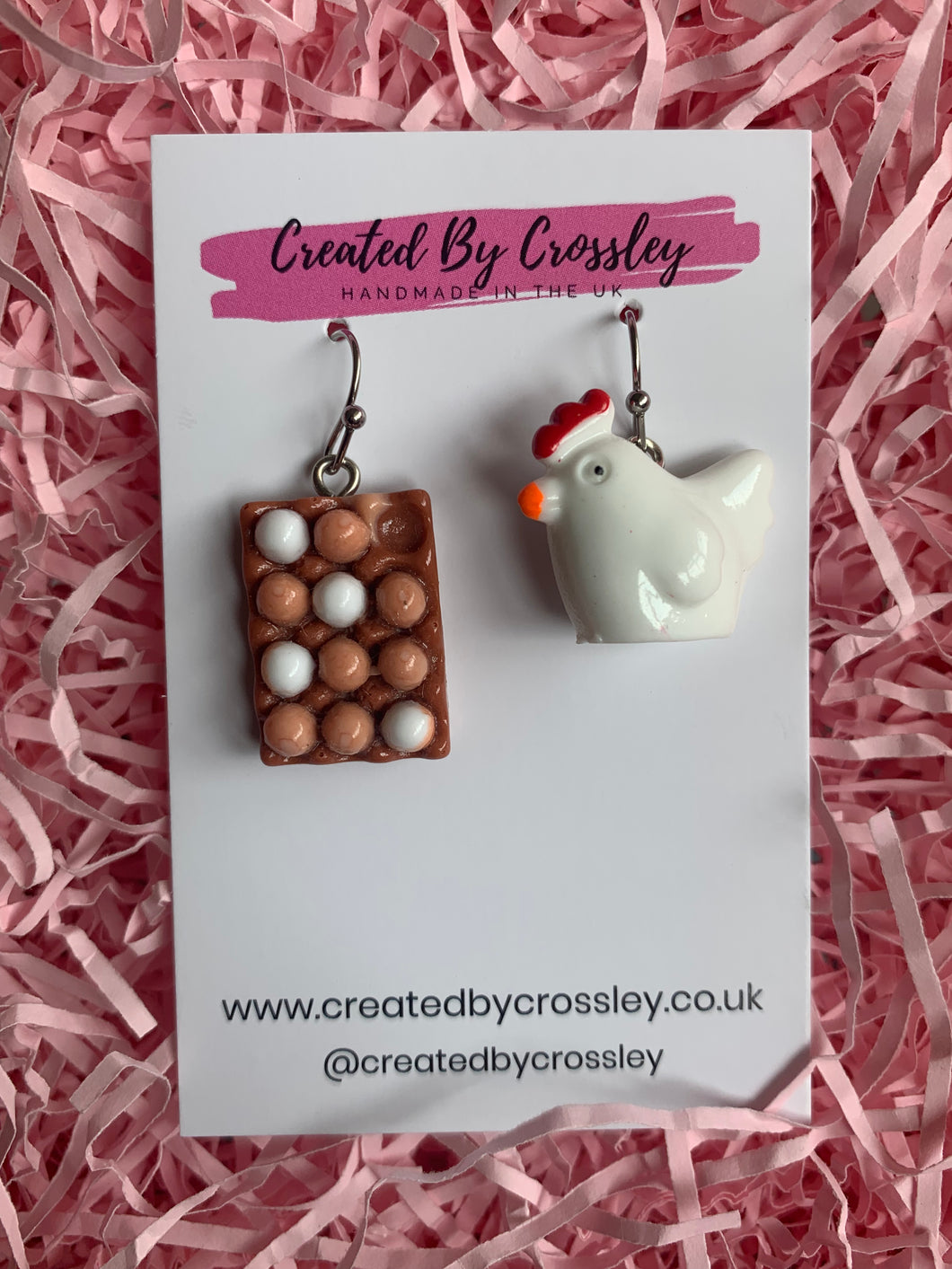 Chicken and Eggs Charm Earrings