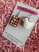Load image into Gallery viewer, Chicken and Eggs Charm Earrings
